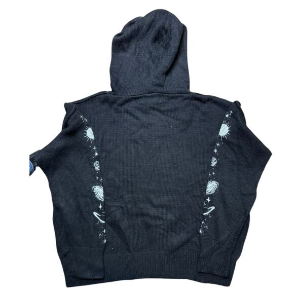 Anthropologie x Maronie Celestial Hoodie Waffle Knit Black M - Picture 4 of 4